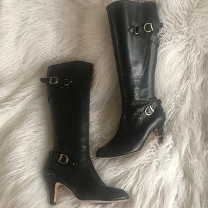 Anyi Liu Black Leather Boots with Full Zipper